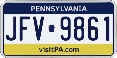 PA license plate JFV9861
