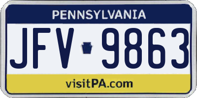 PA license plate JFV9863