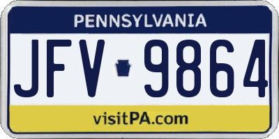 PA license plate JFV9864