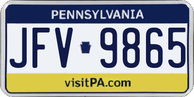 PA license plate JFV9865