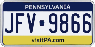 PA license plate JFV9866