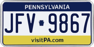PA license plate JFV9867
