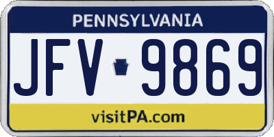 PA license plate JFV9869