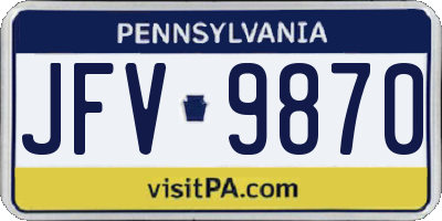 PA license plate JFV9870