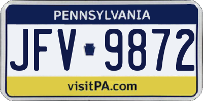 PA license plate JFV9872
