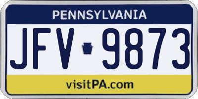 PA license plate JFV9873