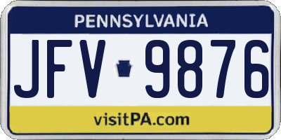 PA license plate JFV9876