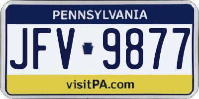PA license plate JFV9877