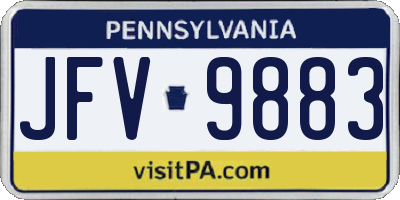 PA license plate JFV9883