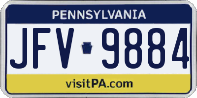 PA license plate JFV9884