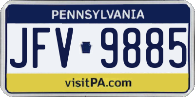 PA license plate JFV9885