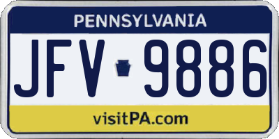 PA license plate JFV9886