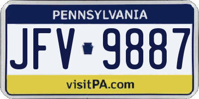 PA license plate JFV9887