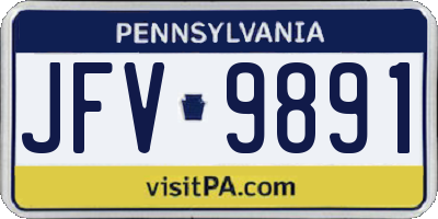 PA license plate JFV9891