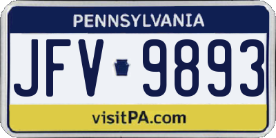 PA license plate JFV9893
