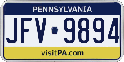 PA license plate JFV9894