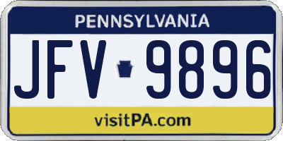 PA license plate JFV9896