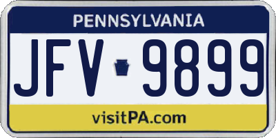 PA license plate JFV9899