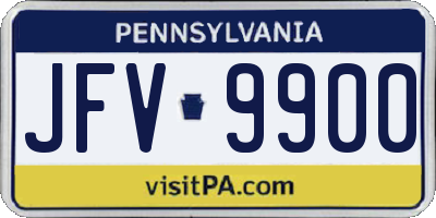 PA license plate JFV9900