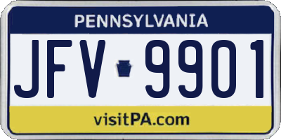 PA license plate JFV9901