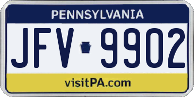 PA license plate JFV9902