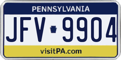 PA license plate JFV9904