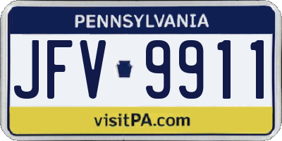 PA license plate JFV9911