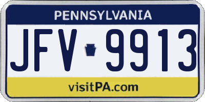 PA license plate JFV9913