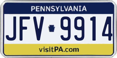 PA license plate JFV9914