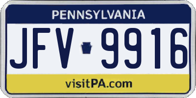 PA license plate JFV9916