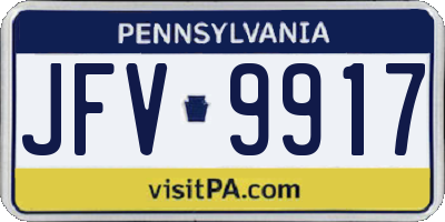 PA license plate JFV9917