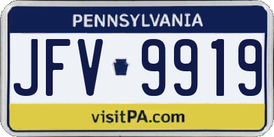 PA license plate JFV9919