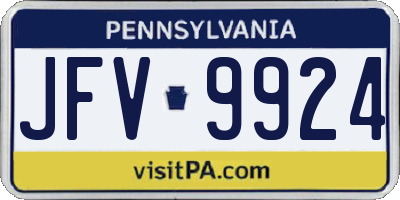 PA license plate JFV9924