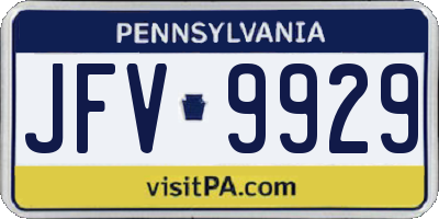 PA license plate JFV9929