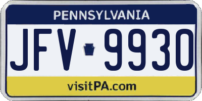 PA license plate JFV9930