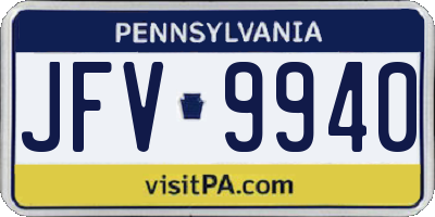 PA license plate JFV9940