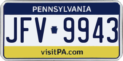PA license plate JFV9943