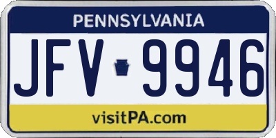 PA license plate JFV9946
