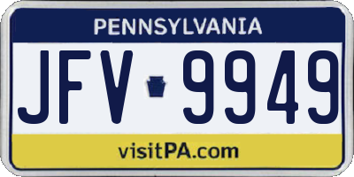 PA license plate JFV9949