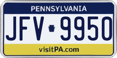 PA license plate JFV9950