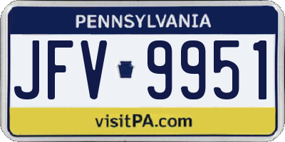 PA license plate JFV9951