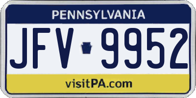 PA license plate JFV9952