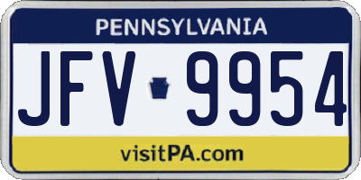 PA license plate JFV9954