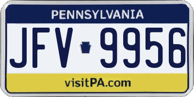 PA license plate JFV9956