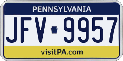 PA license plate JFV9957