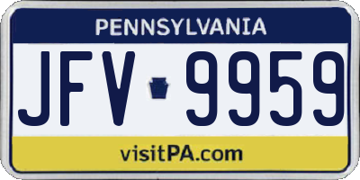PA license plate JFV9959