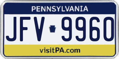 PA license plate JFV9960