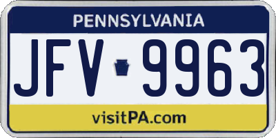 PA license plate JFV9963