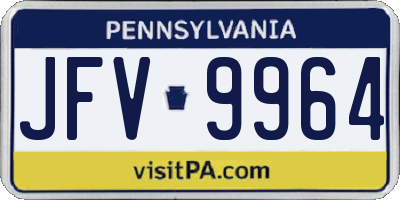 PA license plate JFV9964