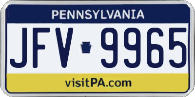 PA license plate JFV9965